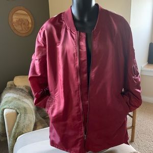 Elwood Flight Bomber Jacket Burgundy Men’s Large
